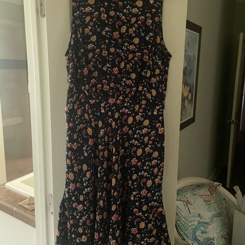 J Crew sleeveless navy floral dress Size 14